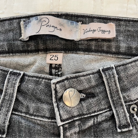 Paige Verdugo Jeggings 5 pocket denim jeans in charcoal gray EUC - Picture 3 of 9